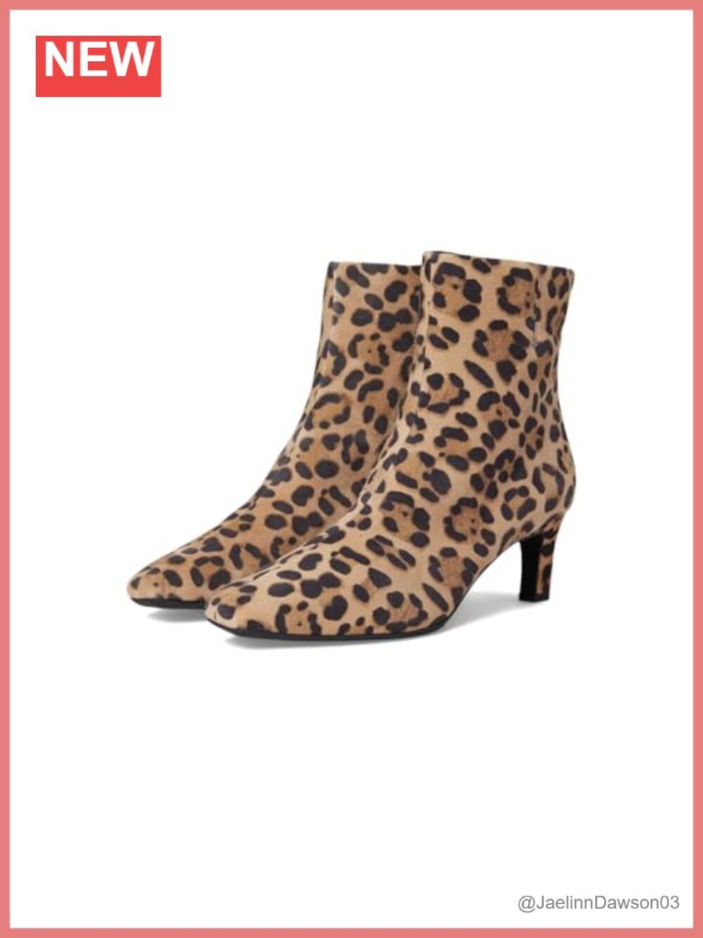 Leather Suede Ankle Booties Kitten Heel Square Toe Zip